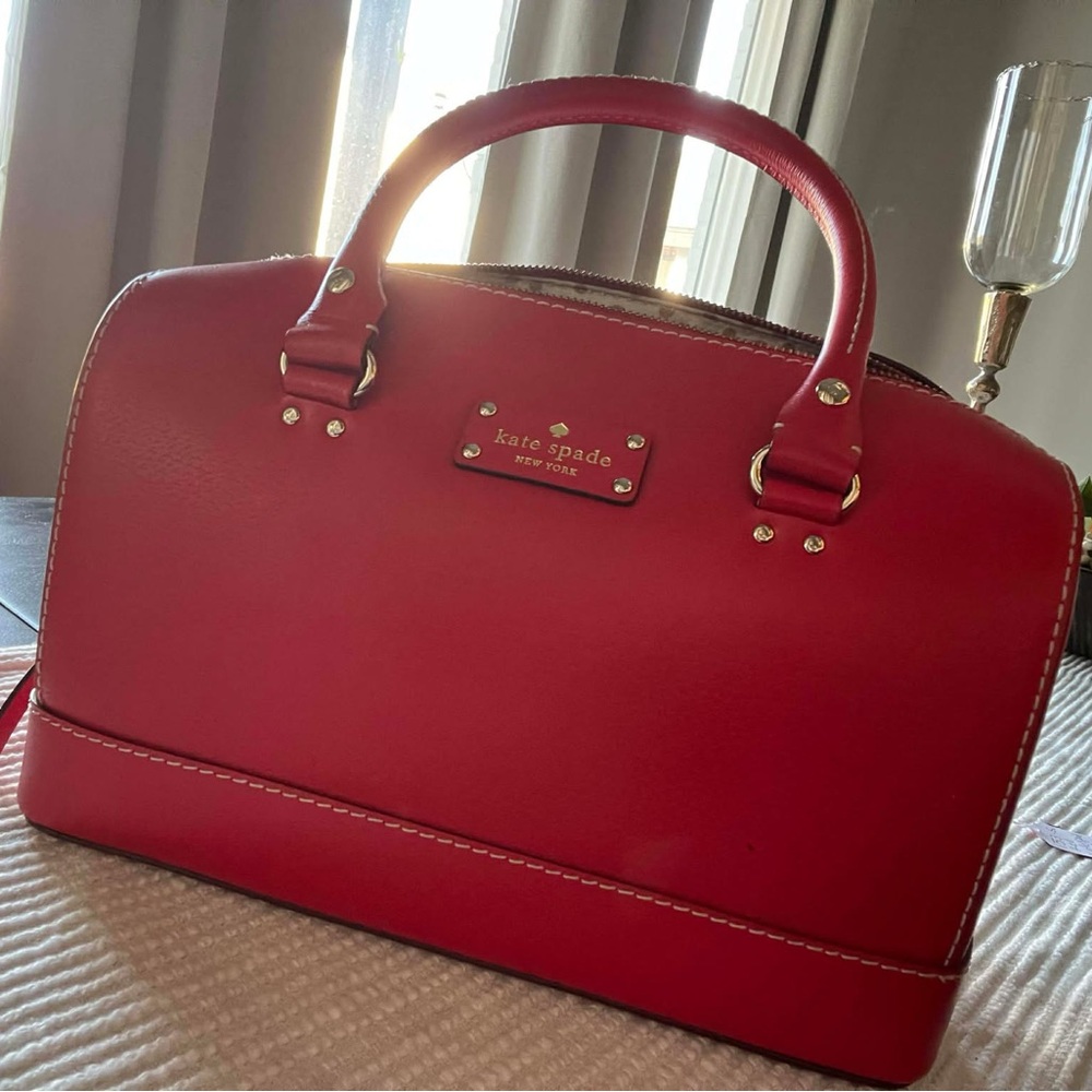 kate spade Red Leather Top-Handle Satchel - Picture 4 of 10